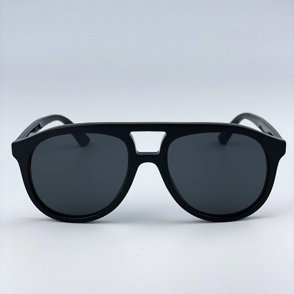 NEW Gucci GG1320S 004 Black Grey Pilot Unisex Sunglasses - Picture 3 of 13